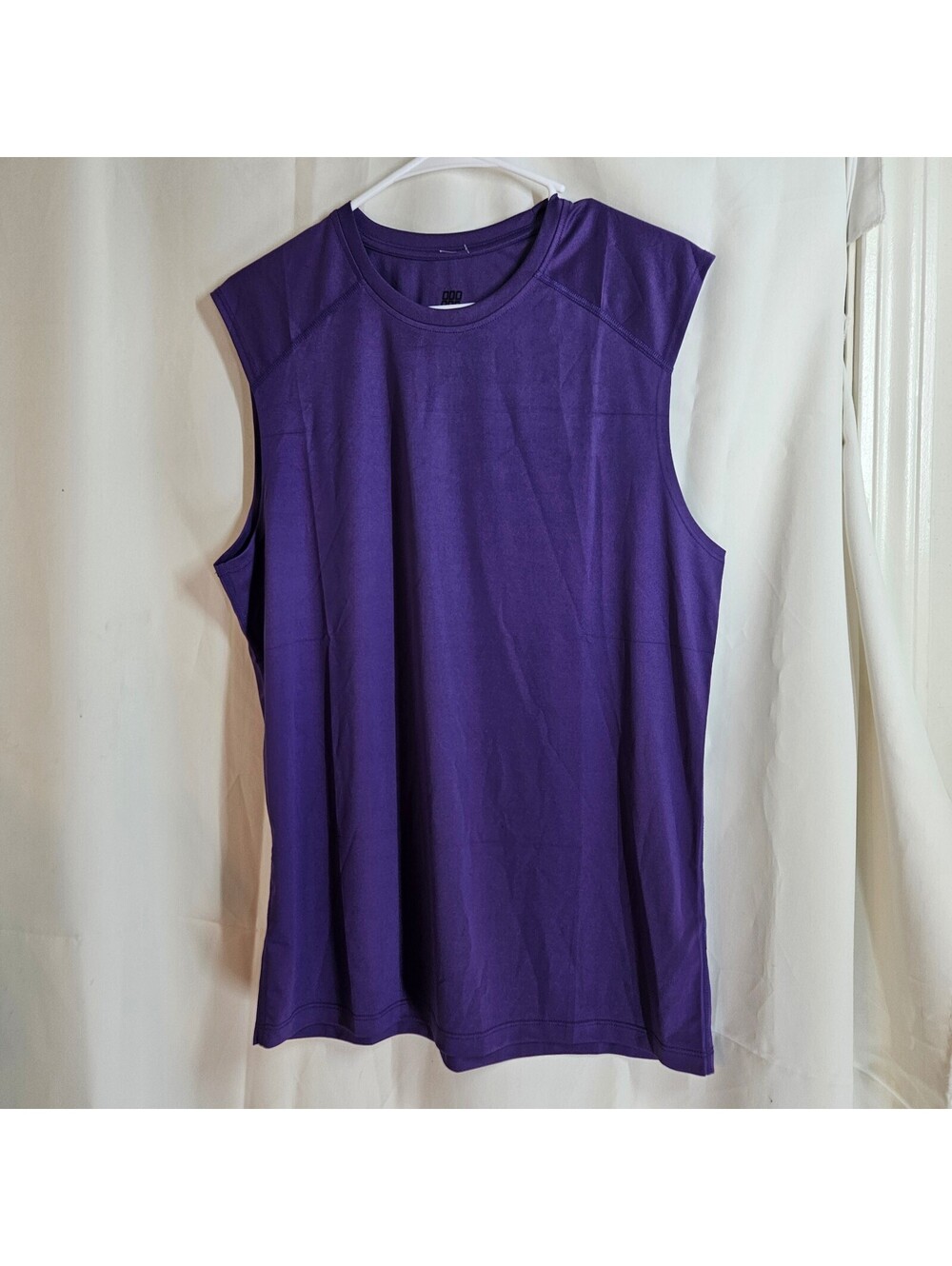 ODODOS Men's Medium Purple Sleeveless Athletic Shirt 100% Polyester